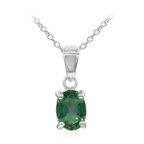 Collier en argent et Topaze vert papillon
