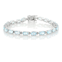Himmelblauer Topas-Silberarmband