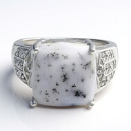 Bague en argent et Agate dendritique