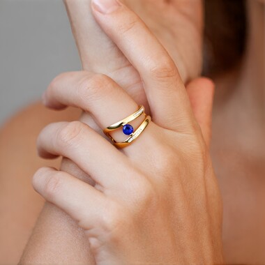 Anillo en oro con Tanzanita AAA (de Melo Gold)