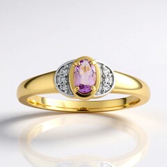 Anello in oro con Scapolite Porpora