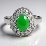 Anello in argento con Crisoprasio Imperiale