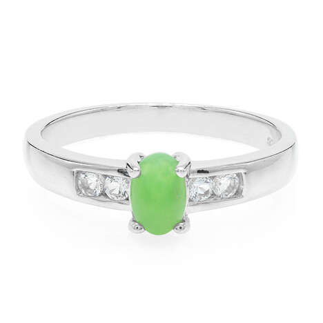 Anello in argento con Crisoprasio Imperiale