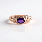 Anello in argento con Ametista Zambiana (SAELOCANA)