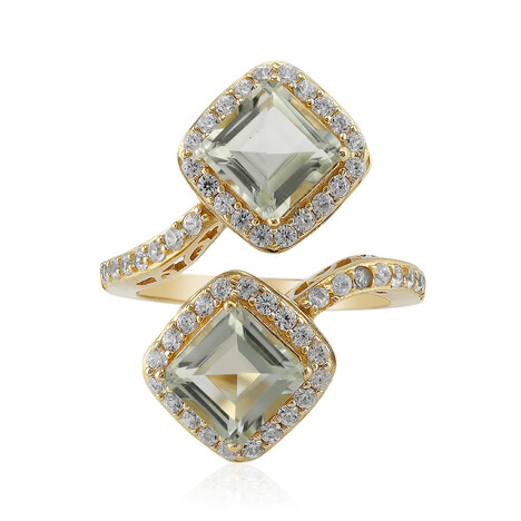 Grüner Amethyst-Silberring