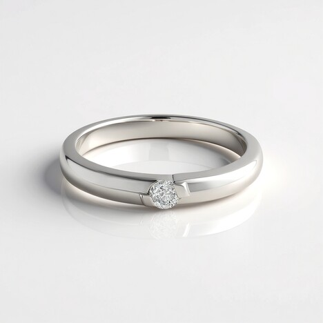 Anello in argento con Diamante I2 (J)