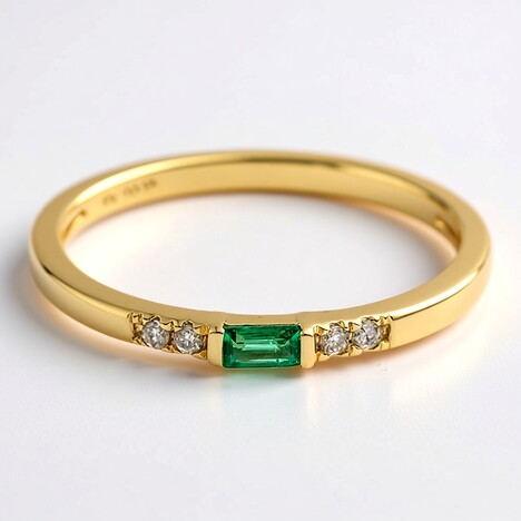 Anello in oro con Smeraldo Zambia AAA