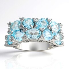 Anello in argento con Topazio Blu Cielo