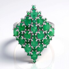 Anello in argento con Smeraldo Brasiliano