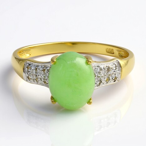 Bague en argent et Chrysoprase impériale