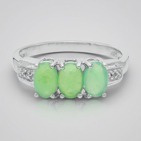 Anello in argento con Crisoprasio Imperiale