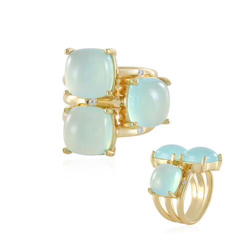 Blue Chalcedony Silver Ring