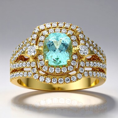 Anello in oro con Tormalina Paraíba (CIRARI)
