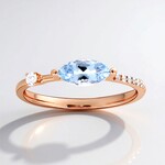 Anello in oro con Acquamarina Brasiliana AAA (CIRARI)