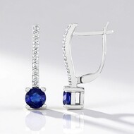 Pendientes en plata con Cianita de Nepal