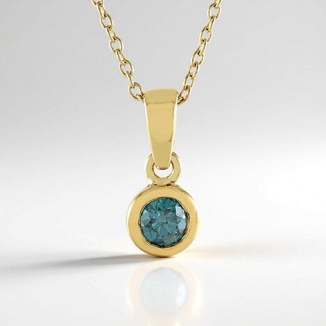 Collana in argento con Diamante Blu I3