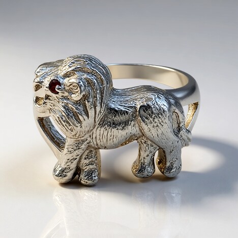 Anello in argento con Granato Mozambico