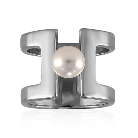 Bague en argent et Perle de culture d'eau douce (TPC)