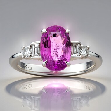 Anello in oro con Zaffiro Rosa (CIRARI)