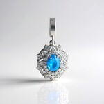 Ciondolo in argento con Opale Blu dell'Etiopia