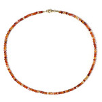 Zilveren halsketting met carneoolstenen