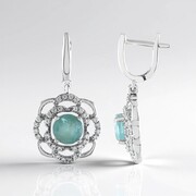 Boucles d'oreilles en argent et Grandidierite