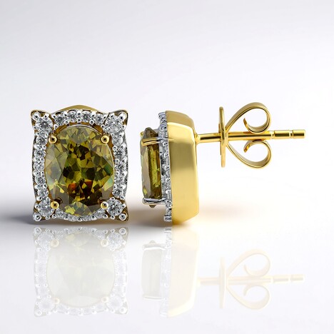 Orecchini in oro con Sfalerite Bulgara