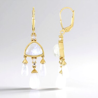 Blue Moonstone Silver Earrings (KM by Juwelo)