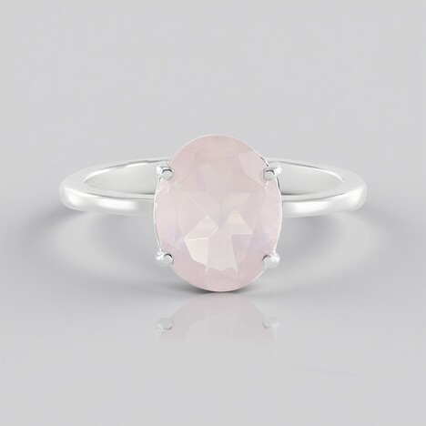 Anello in argento con Quarzo Rosa