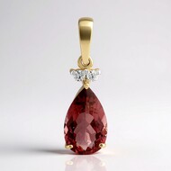 9K Red Apatite Gold Pendant