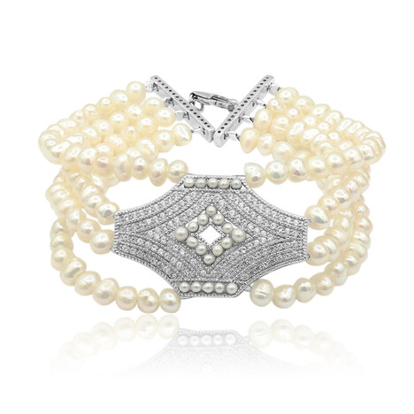 Brazalete en plata con Perla Freshwater
