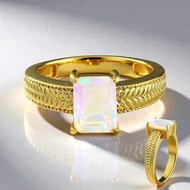 Anillo en plata con Ópalo de Welo