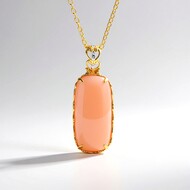 Zilveren halsketting met een roze chalcedon (Gems en Vogue)