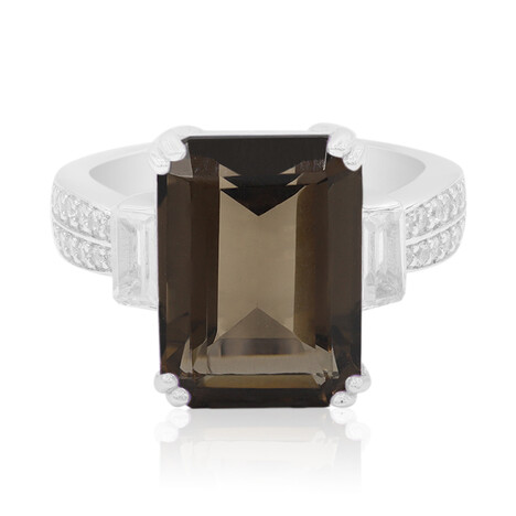 Anello in argento con Quarzo Fumè