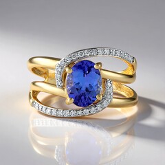 Anello in oro con Tanzanite