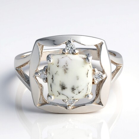 Anello in argento con Agata Dendritica