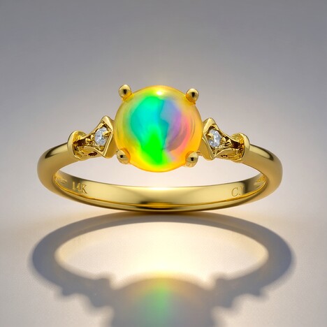 Anello in oro con Opale di Welo (CIRARI)