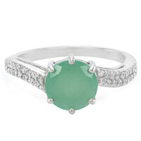 Anello in argento con Calcedonio Verde