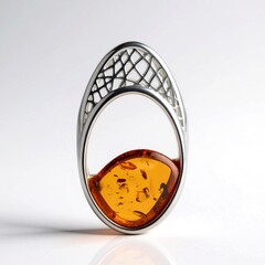 Ciondolo in argento con Ambra Baltica Cognac (dagen)