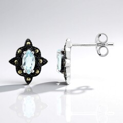 Orecchini in argento con Topazio Blu Cielo