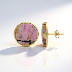Orecchini in argento con Rodonite Sulavesi (Bali Barong)