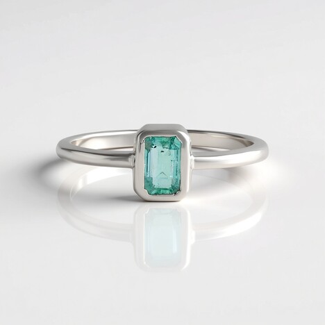 Anello in argento con Smeraldo Color Paraiba