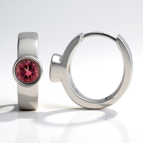 Orecchini in argento con Tormalina Rosa Brasiliana (Pallanova)