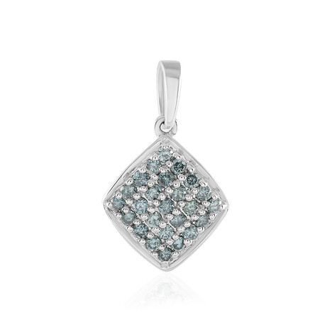 Gouden hanger met I2 Blauwe Diamanten