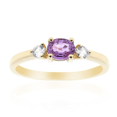 Anello in oro con Zaffiro Ceylon Porpora