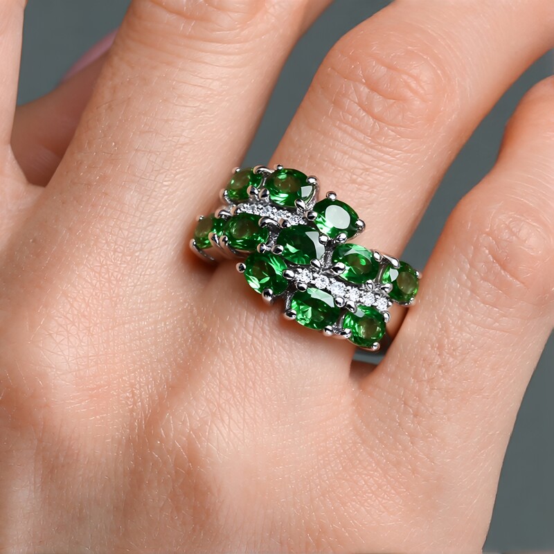 Grüner Apatit-Silberring