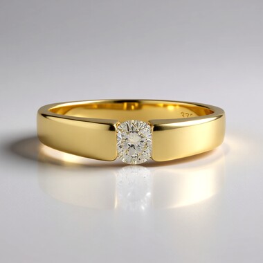 Anello in oro con Diamante Cioccolato I2