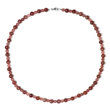 Erdbeer-Quarz-Silberhalskette
