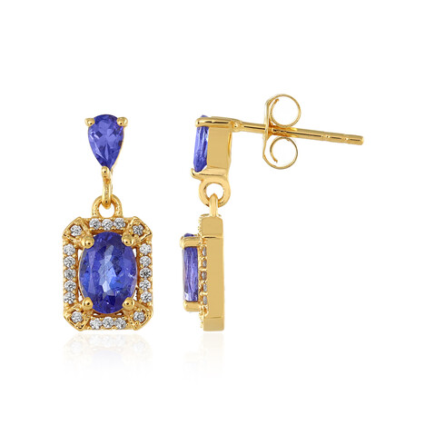 Zilveren oorbellen met tanzanieten