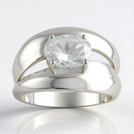 Anillo en plata con Cuarzo Herkimer (Pallanova)